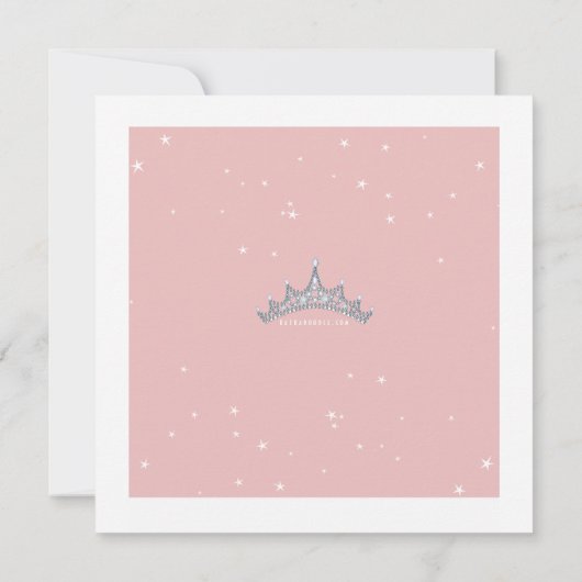 かわいらしいティアラのプリンセスの誕生日のパーティの招待状 招待状 (裏面)