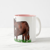 かわいらしいトーラスBullおよびデイジーの(占星術の)十二宮図のマグ ツートーンマグカップ (正面右)