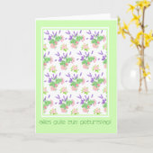 かわいらしいドイツ語の挨拶の誕生日 カード (黄色い花)