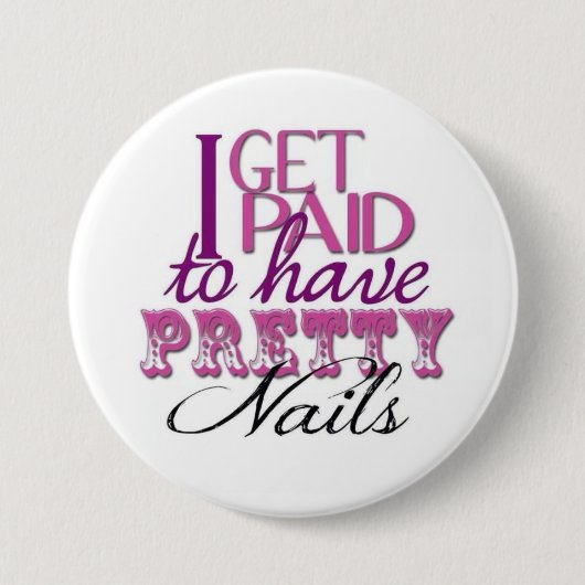 かわいらしいネイルPinを持つことを支払われる 缶バッジ (正面)