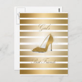 かわいらしいハイヒールの靴"女の子親友" ポストカード (正面/裏面)