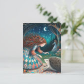 かわいらしいハリネズミ童話 ポストカード (スタンド正面)