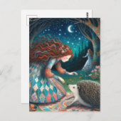 かわいらしいハリネズミ童話 ポストカード (正面/裏面)