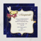 かわいらしいハロウィンの仮面舞踏会のパーティの招待状 招待状 (正面/裏面)