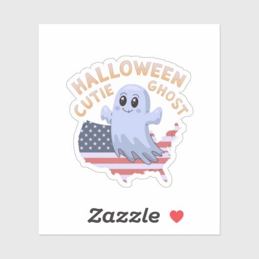 かわいらしいハロウィーンかわいい不気味幽霊おもしろい、 シール (シート)