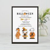 かわいらしいハロウィーンの子供服パーティー 招待状 (スタンド正面)