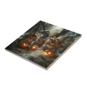 かわいらしいハロウィーンキテンスとカボチャ タイル (側面)