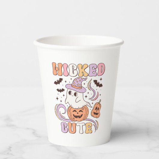かわいらしいハロウィーン 紙コップ (正面)