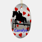 かわいらしいハンターのジャンパーの馬及びライダー セラミックオーナメント (右)