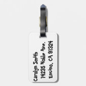 かわいらしいハンターのジャンパーの馬及びライダー ラゲッジタグ (裏面縦)