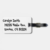 かわいらしいハンターのジャンパーの馬及びライダー ラゲッジタグ (裏面横)