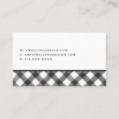 かわいらしいバッファローの点検の黒く及び白い格子縞のシンプル及び 名刺 (裏面)