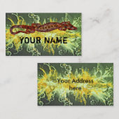 かわいらしいバリ島のトカゲのデザインの赤 + あなたのアイディア 名刺 (正面/裏面)