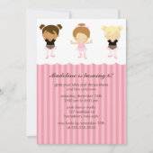 かわいらしいバレエダンサーの誕生日パーティー 招待状 (正面)