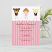 かわいらしいバレエダンサーの誕生日パーティー 招待状 (スタンド正面)