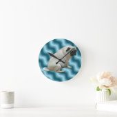 かわいらしいパグの柱時計 ラウンド壁時計 (ホーム)