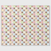 かわいらしいパステルの花の第21誕生日の写真テンプレート ラッピングペーパー (フラット)