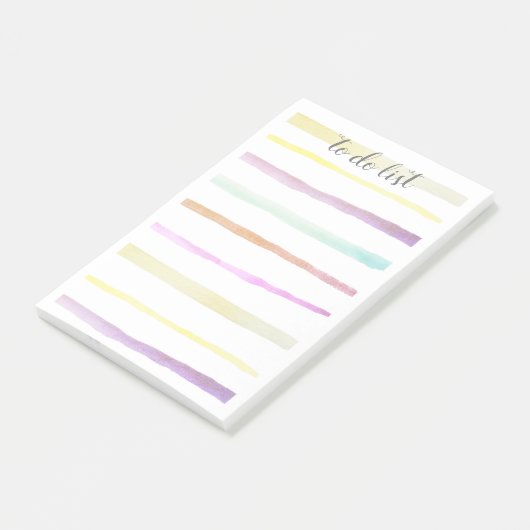 かわいらしいパステル調の水彩画によって絵を描かれるデザインのカスタム ポストイット (アングル)