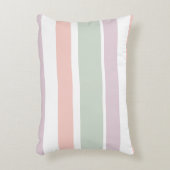 かわいらしいパステル調パターンピンクの緑のバイオレットは縞で飾ります アクセントクッション (正面(垂直))