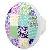 かわいらしいパッチワークキルトの刺激を受けたなドアノブ セラミックノブ (右)