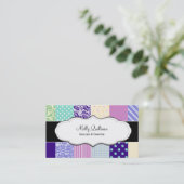 かわいらしいパッチワークキルトの名刺 名刺 (スタンド正面)