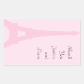 かわいらしいパリはステッカー感謝していしています 長方形シール (正面)