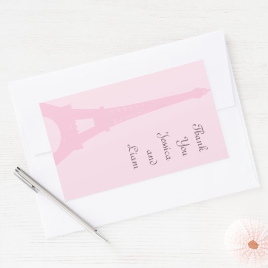 かわいらしいパリはステッカー感謝していしています 長方形シール (封筒)