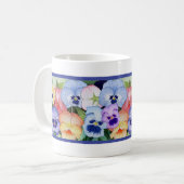 かわいらしいパンジーのマグ コーヒーマグカップ (正面左)