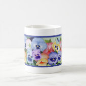 かわいらしいパンジーのマグ コーヒーマグカップ (中央)