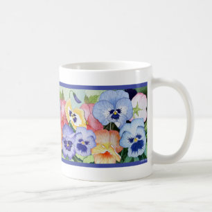かわいらしいパンジーのマグ コーヒーマグカップ