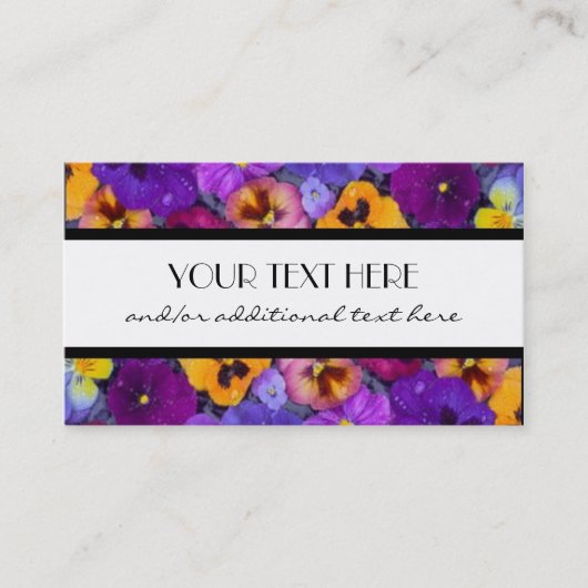 かわいらしいパンジー 名刺 (正面)