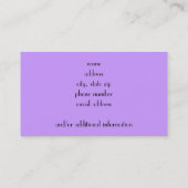 かわいらしいパンジー 名刺 (裏面)