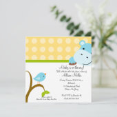 かわいらしいヒッポウ&バーディーベビーシャワー 招待状 (スタンド正面)