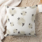 かわいらしいヒツジ クッション (ブランケット)