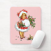 かわいらしいビンテージクリスマスチャイルド マウスパッド (マウス)