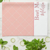 かわいらしいピンクおよび白人の最も最高のなお母さん キッチンタオル (折り畳み)