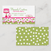 かわいらしいピンクおよび緑のベーカリーの名刺 名刺 (正面/裏面)