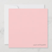 かわいらしいピンクおよび緑の花の誕生日の招待状 招待状 (裏面)