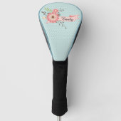 かわいらしいピンクおよび青くパーソナライズな運転者カバー ゴルフヘッドカバー (正面)