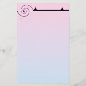 かわいらしいピンクおよび青書 便箋 (正面)