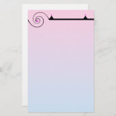 かわいらしいピンクおよび青書 便箋 (正面/裏面)