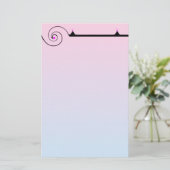 かわいらしいピンクおよび青書 便箋 (スタンド正面)