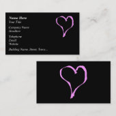 かわいらしいピンクおよび黒い愛中心 名刺 (正面/裏面)