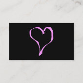 かわいらしいピンクおよび黒い愛中心 名刺 (裏面)