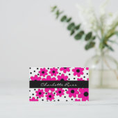 かわいらしいピンクおよび黒い花のお母さんカード コーリングカード (スタンド正面)