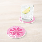 かわいらしいピンクによってはかわいいレトロのデイジーパターンが開花します コースター (側面)