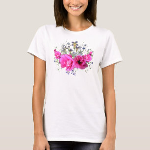 かわいらしいピンクによってはTシャツが開花します Tシャツ