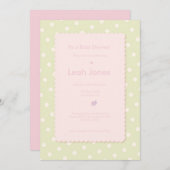 かわいらしいピンクのてんとう虫の女の子のベビーシャワーの招待状 招待状 (正面/裏面)
