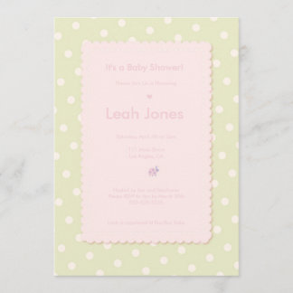 かわいらしいピンクのてんとう虫の女の子のベビーシャワーの招待状 招待状