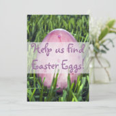 かわいらしいピンクのイースターエッグの休日の招待状 招待状 (スタンド正面)